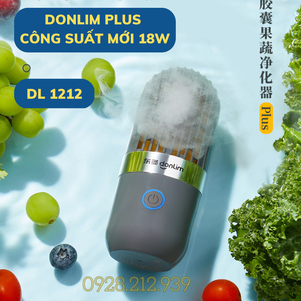 Máy khử khuẩn thực phẩm Donlim Plus DL-1212, máy khử trùng rau củ quả thực phẩm tự động - công suất 18W