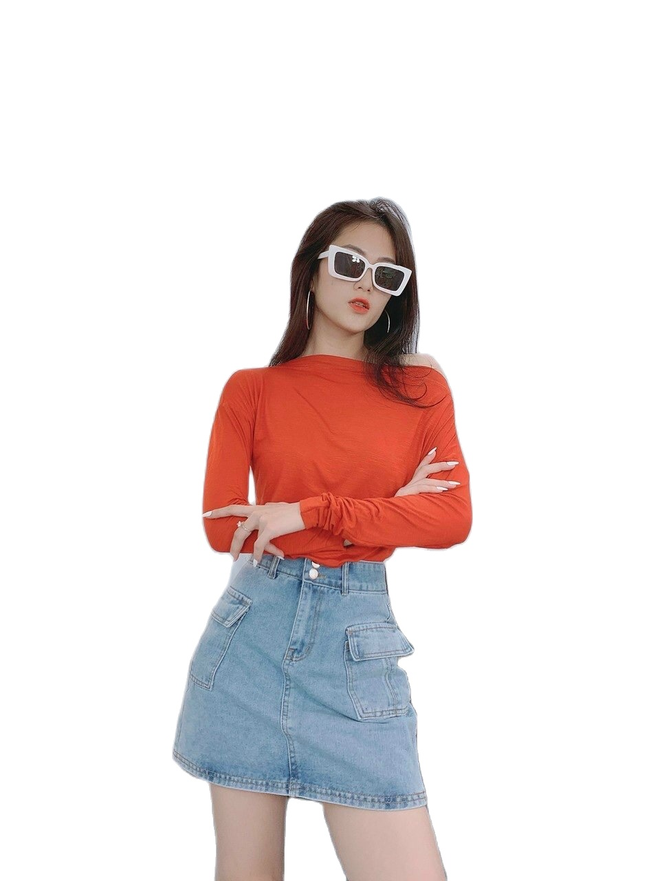 Áo Thun Trễ Vai Sành Điệu Ảnh Thật