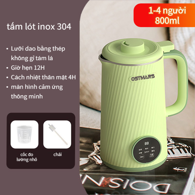 Máy làm sữa hạt đa năng Máy ép sữa đậu nành gia đình Máy ép trái cây mini đa năng,dung tích 800ml,6 chức năng xay nấu