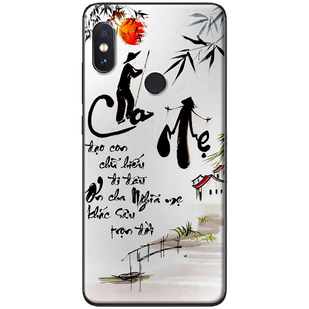 [HCM]Ốp lưng dành cho Xiaomi Redmi Note 5, Redmi Note 6, Redmi Note 7, Redmi Note 8, 8 Pro, Redmi Note 9, 9S, 9 Pro mẫu Thư pháp cha mẹ