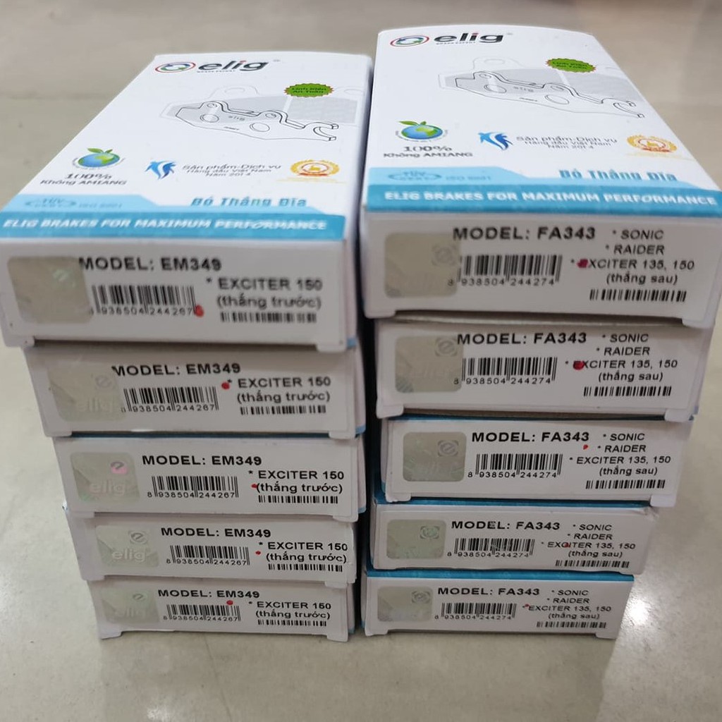 Bố thắng đĩa Elig Exciter 150 Trước + Sau