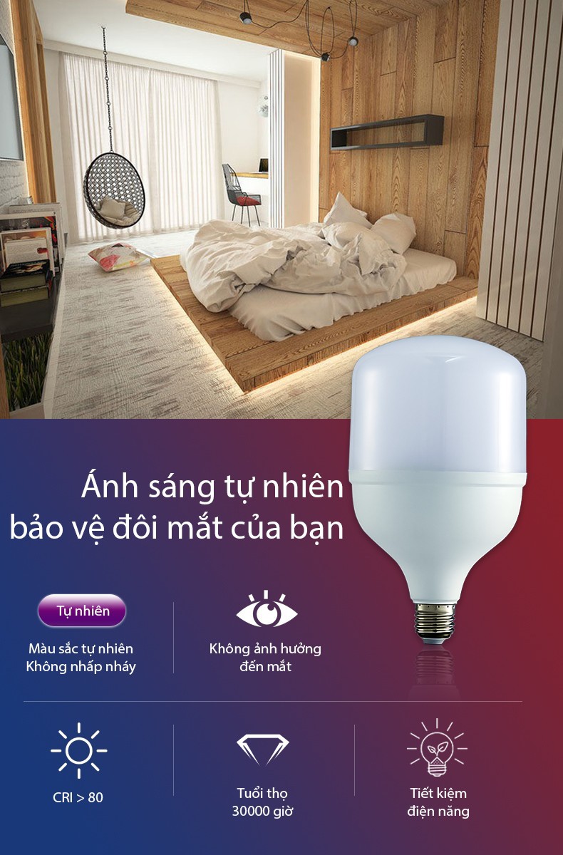 Đèn LED - Búp trụ led 40w  siêu sáng, chịu nước