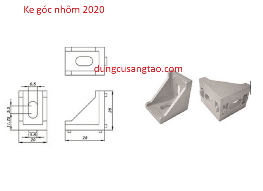 Ke góc nhôm định hình 2020