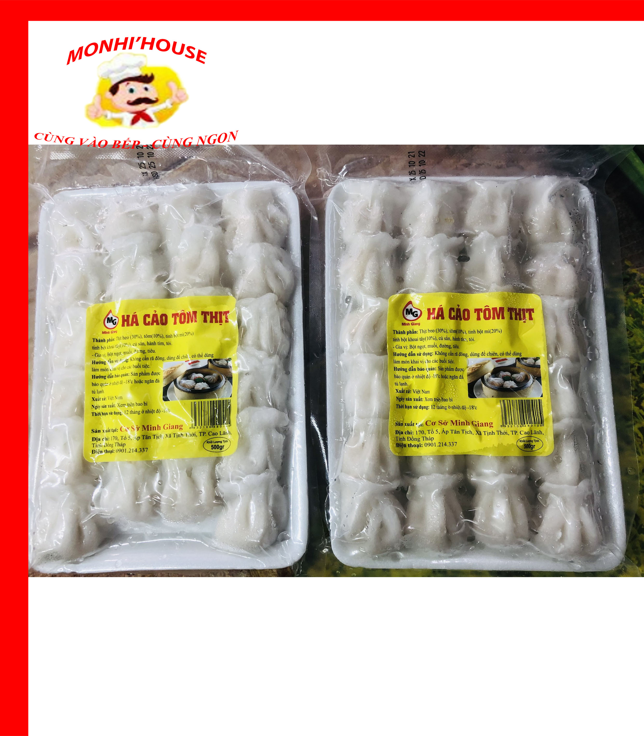 500g Há cảo tôm thịt thơm ngon
