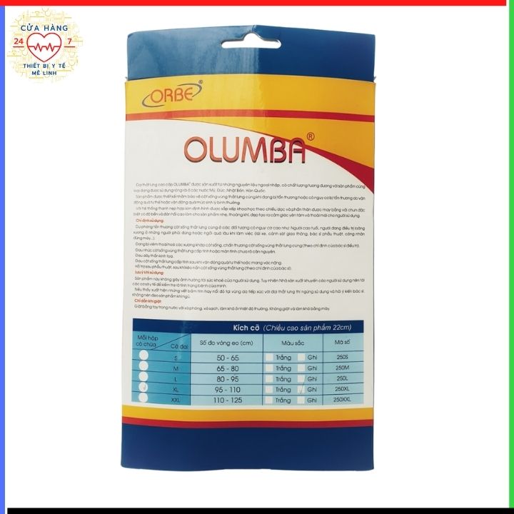 Đai Thắt Lưng Cột Sống Cao Cấp OLUMBA - ORBE