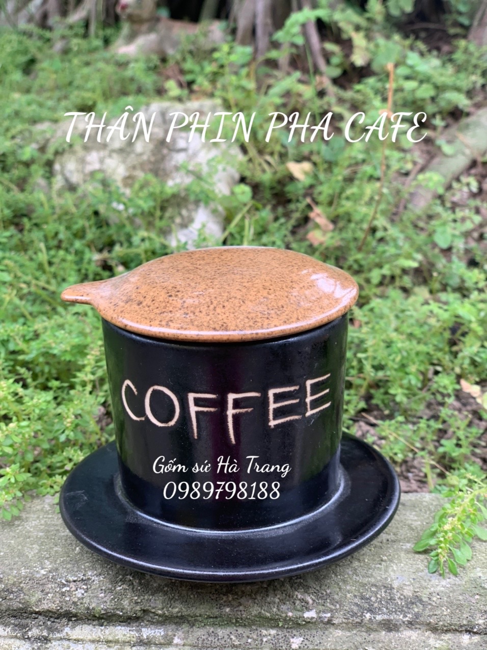 Thân phin pha cafe gốm sứ Bát Tràng cao cấp