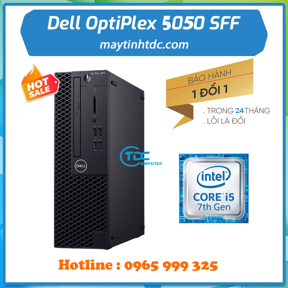Máy tính để bàn dell optiplex 5050 sff cấu hình core i5 7500t | ram 16gb | ssd 256gb . hàng nhập khẩu. bảo hành 24 tháng 1 đổi 1