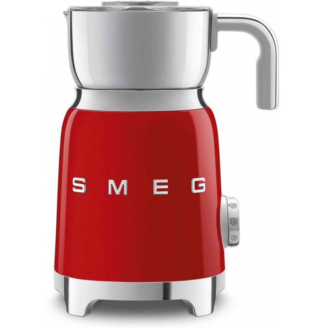 Máy tạo bọt sữa tự động smeg mff01, màu đỏ