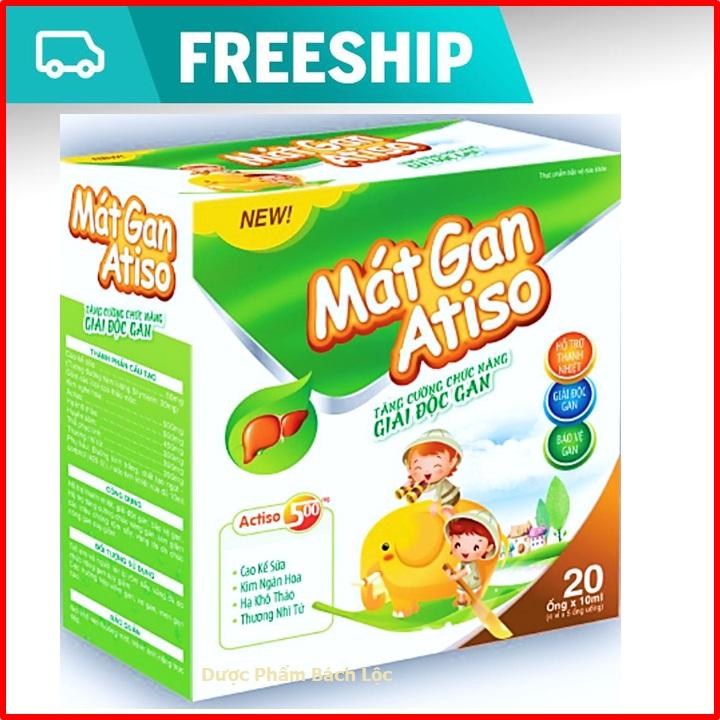 Siro Mát gan Atiso  - Giúp giải độc gan  thanh nhiệt mát gan cho bé giảm mẩn ngứa rôm sảy dị ứng- Hộp 20 ống
