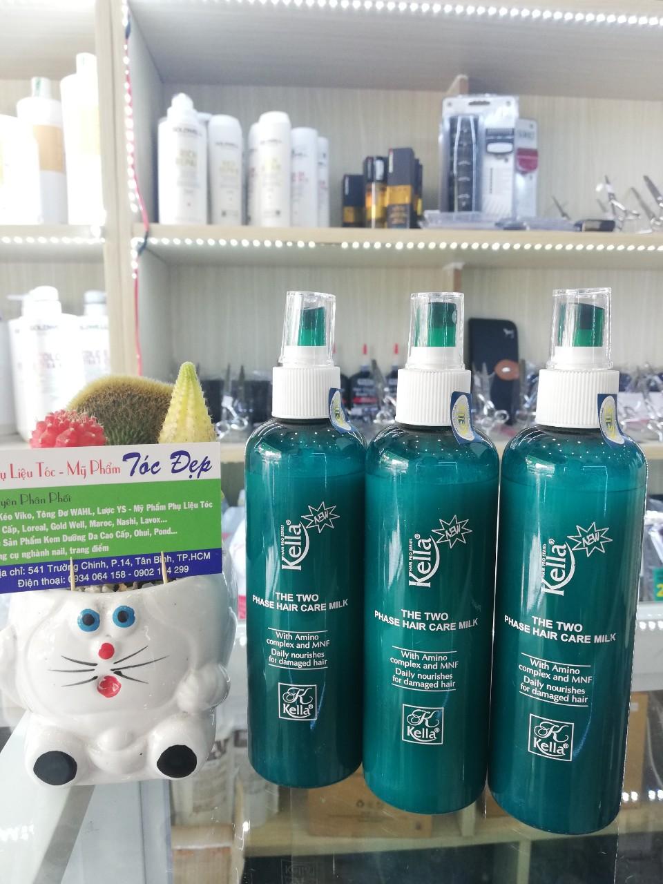 Xịt dưỡng 2 lớp cao cấp chống nhiệt cao Kella The Two Phase Hair Care Milk