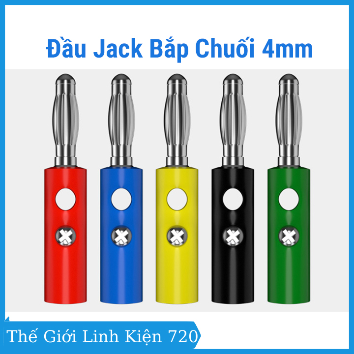 Đầu jack bắp chuối đực 4mm cao cấp nhiều màu (1 cái) tùy chọn