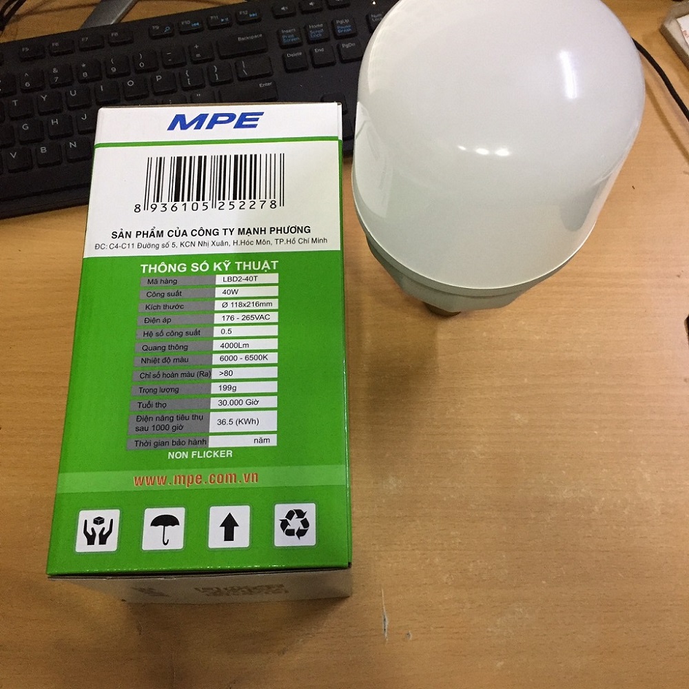 [HCM]BÓNG LED BUP 40W MPE , BÓNG ĐÈN LED MODEL LBD2-40W
