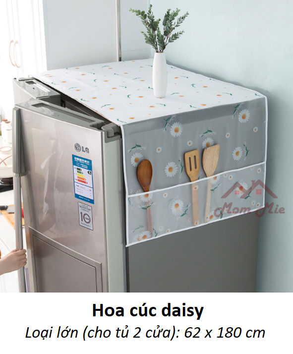 HCM, Tấm phủ tủ lạnh nhựa PEVA cho tủ 2 cửa chống thấm chống bụi - J101 J193