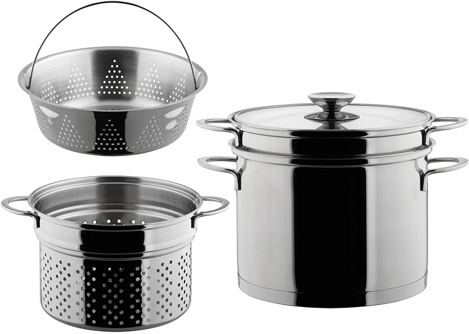 (Hàng Đức)Set nồi và 2 xửng hấp Berndes 24cm