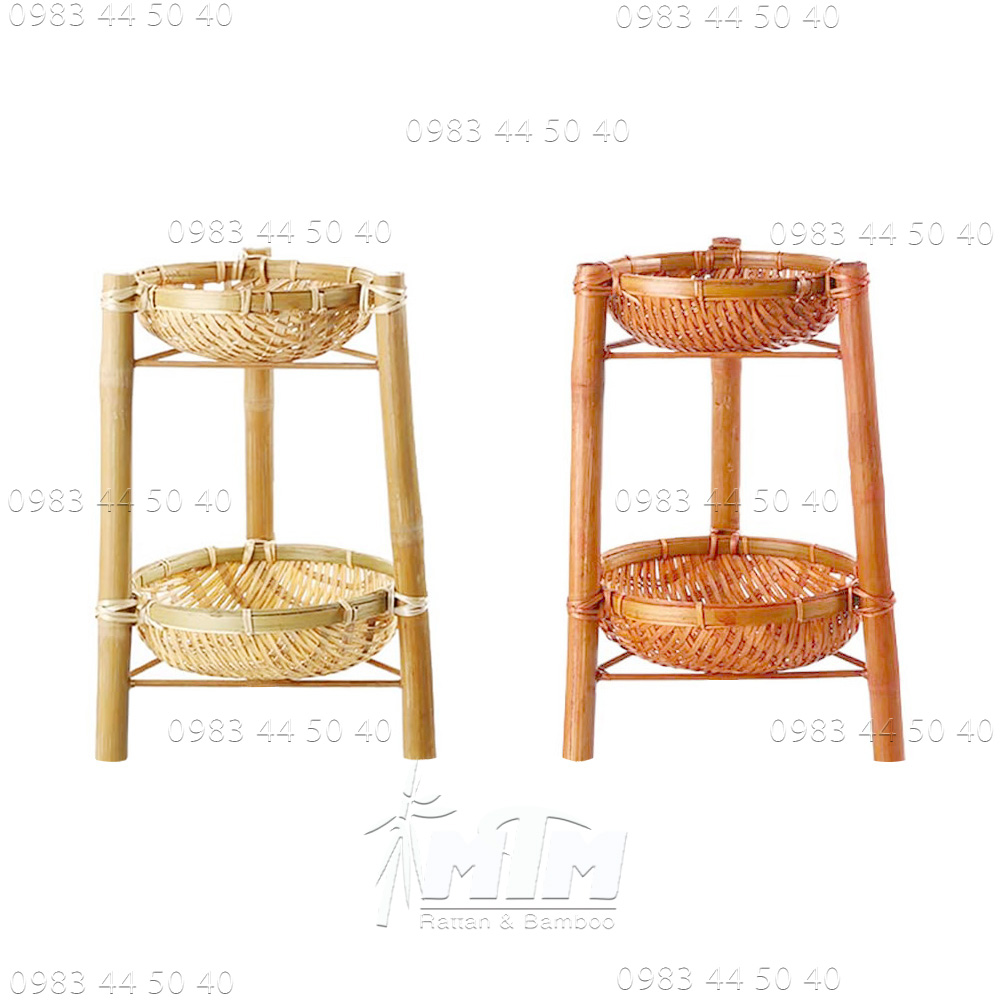 Rổ rá tre 3 tầng trang trí đồ ăn