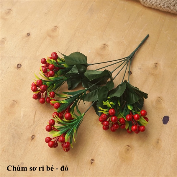 Hoa Giả Decor Cành Sơ Ri Bé Hoa Lụa