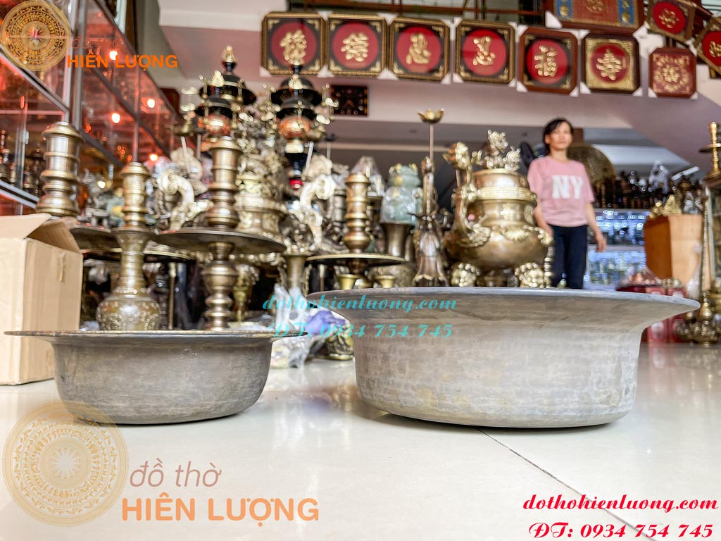 Chậu Bằng Đồng Màu Đen Giả Cổ, Lau Bàn Thờ, Spa,...