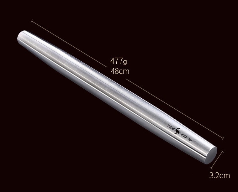 Cây cán bột kháng khuẩn inox 304 dài 48cm SSGP