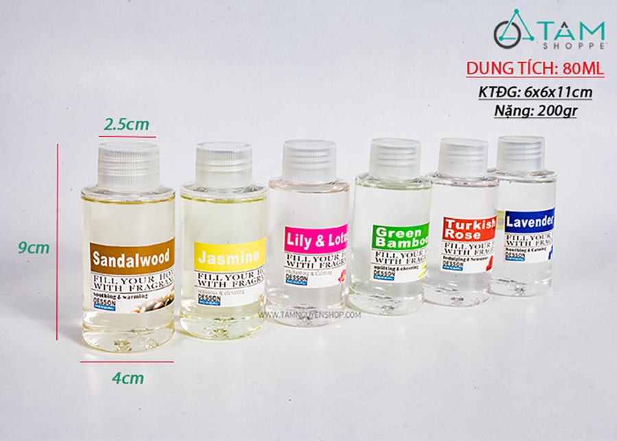[HCM] Chai nước hoa tinh dầu tự khuếch tán 80ml (Chai châm thêm)