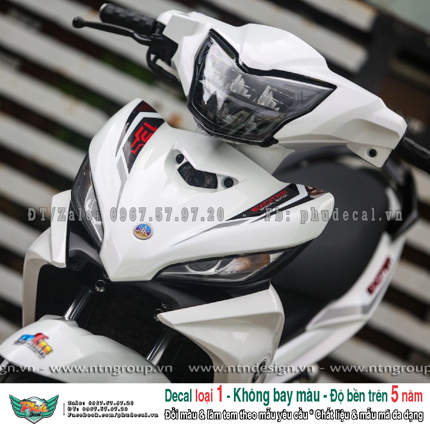 Tem rời xe Exciter 135 Y15 Trắng đen (m)