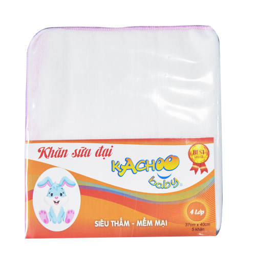 Khăn sữa 4 lớp đại (37x40cm) KACHOOBABY bịch 5 cái