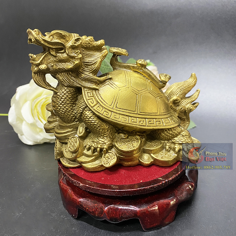 Long quy cõng gậy như ý đồng nguyên chất