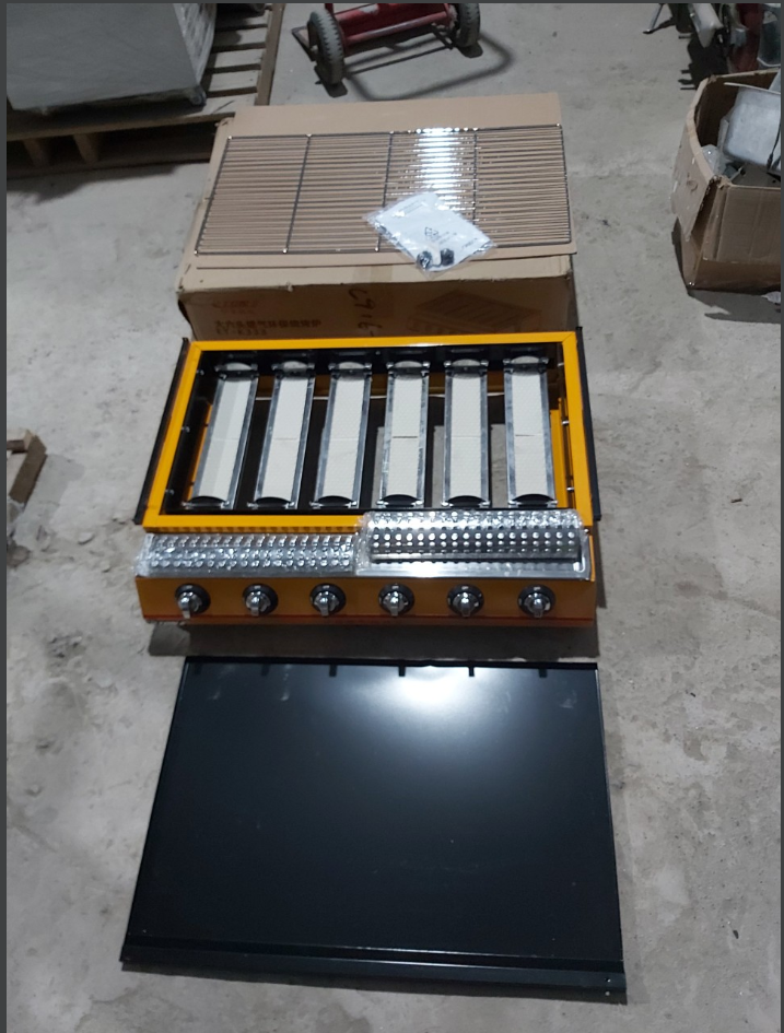 [Trả góp 0%]Bếp nướng hàu  BBQ 6 họng dài K333