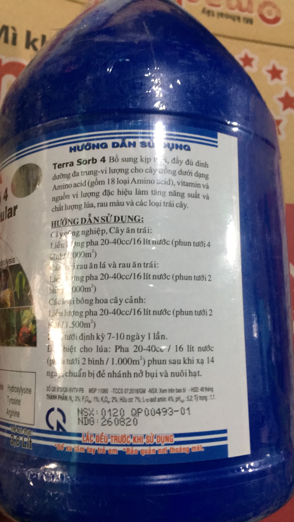 phân bón ra rễ cực mạnh TERA SORB 4 can 4 lít