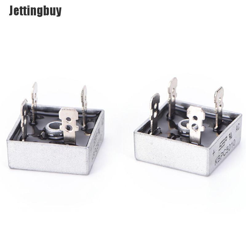 Jettingbuy Bộ chỉnh lưu cầu điốt một pha vỏ kim loại 50A 1000V KBPC5010