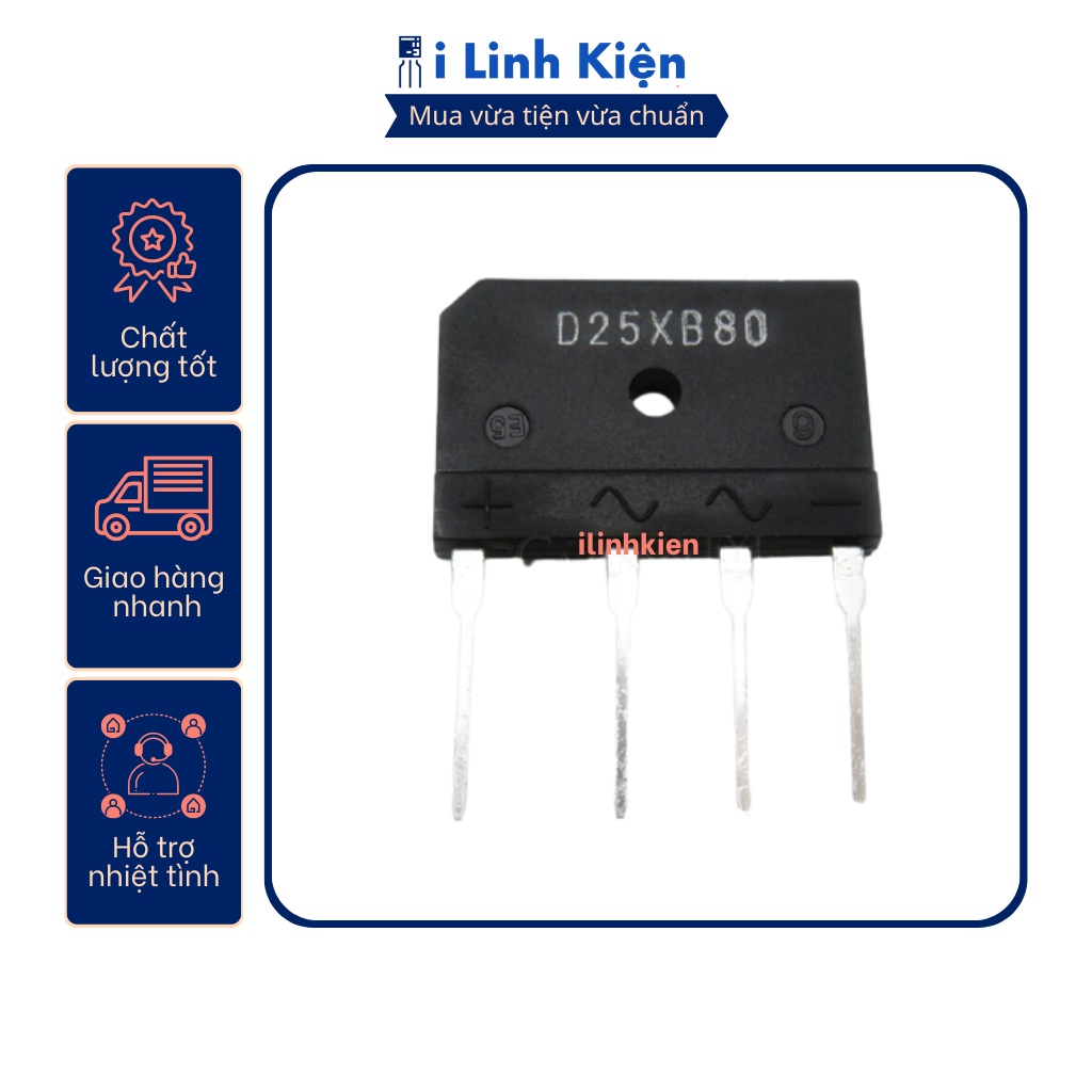 D25xb80 diode cầu 25a 1000v dip-4