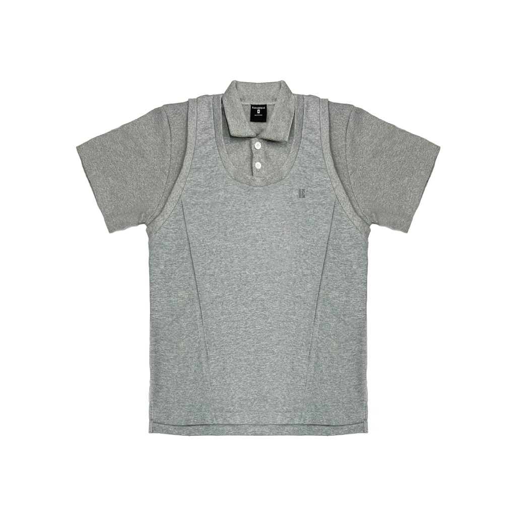 Áo Polo RANVERBAE DOUBLÉ POLO LAYER Xám