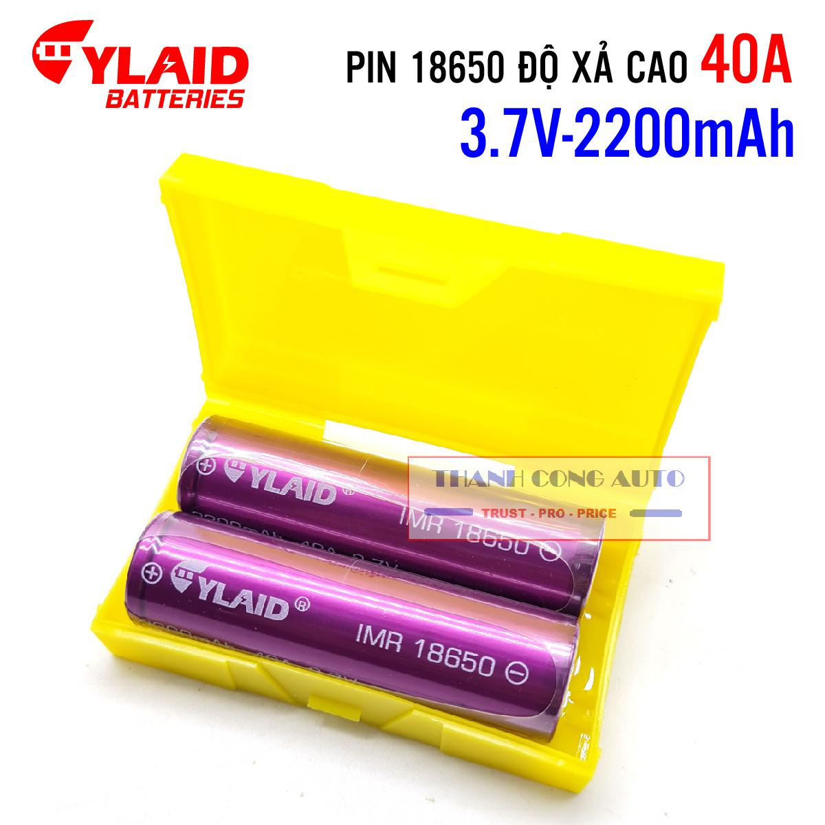 ( 1 viên ) Pin sạc 18650 Cylaid 2200mAh 40A 3.7V ( Pin tím )