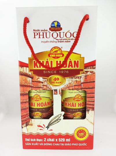 Nước mắm Khải hoàn cặp 2 chai 520ml 40 độ đạm
