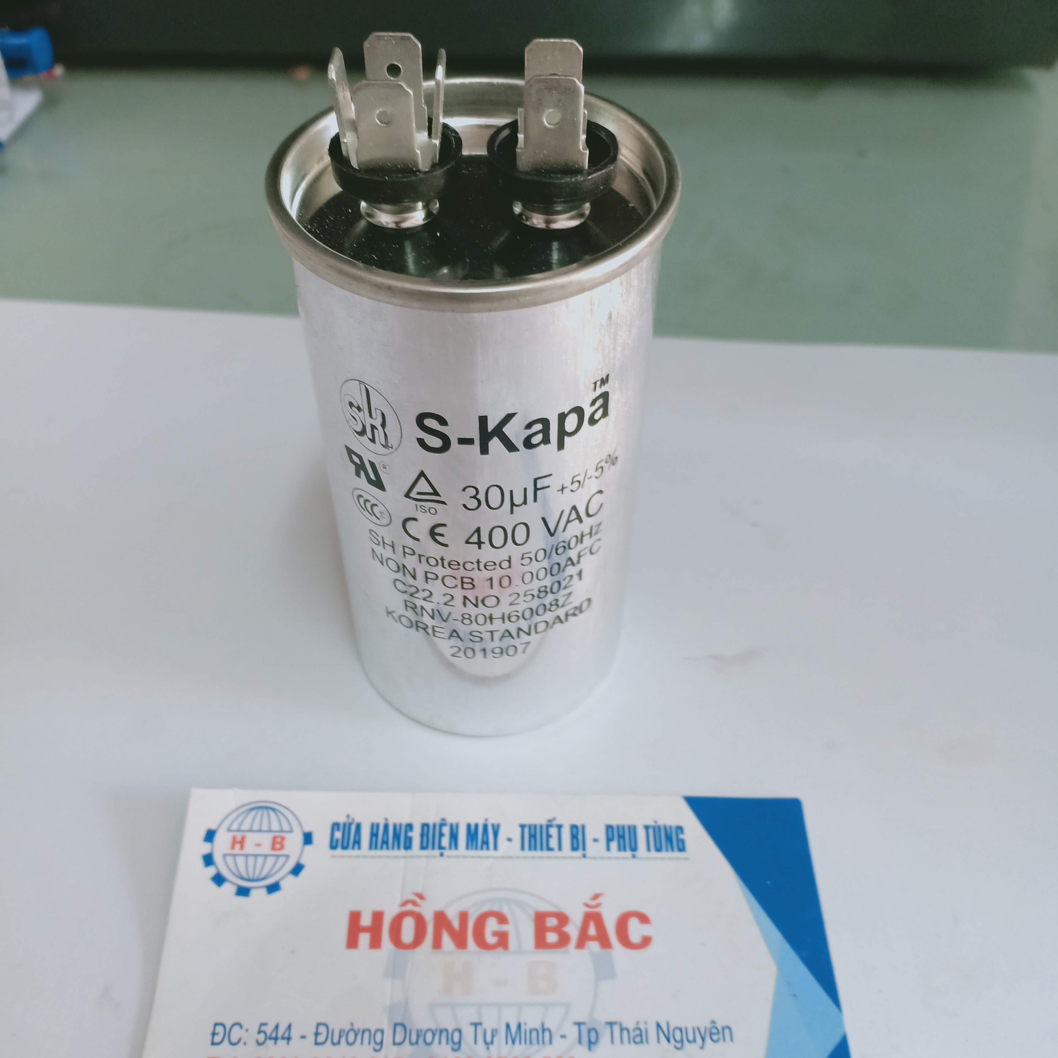 01 Tụ điện nhôm S-KAPA 400VAC Hàn Quốc Cao Cấp