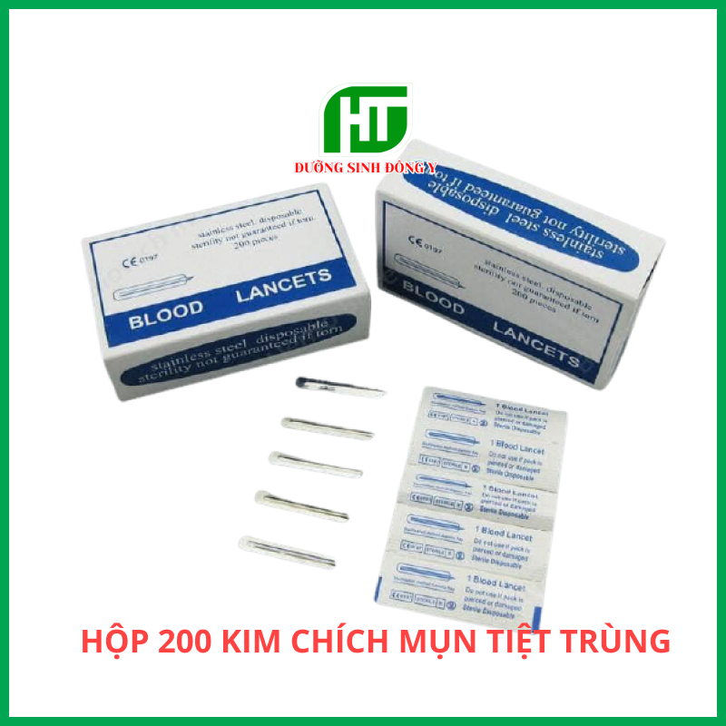 Kim Chích Mụn LANCETS Hộp 200 Chiếc Loại 1 Sắc Bén