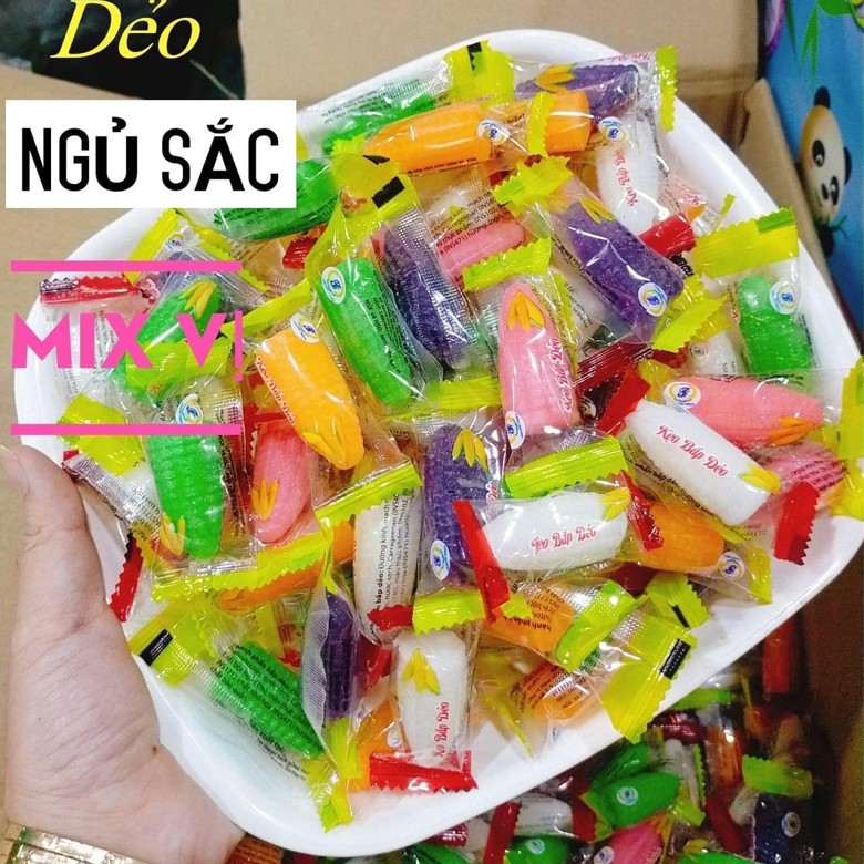 Kẹo bắp dẻo ngũ sắc mix vị