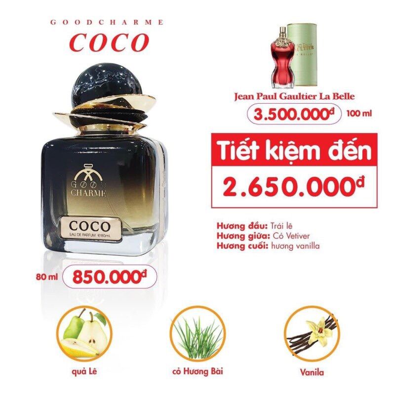 Nước hoa coco đen 80ml - coco10ml cty - coco 25ml