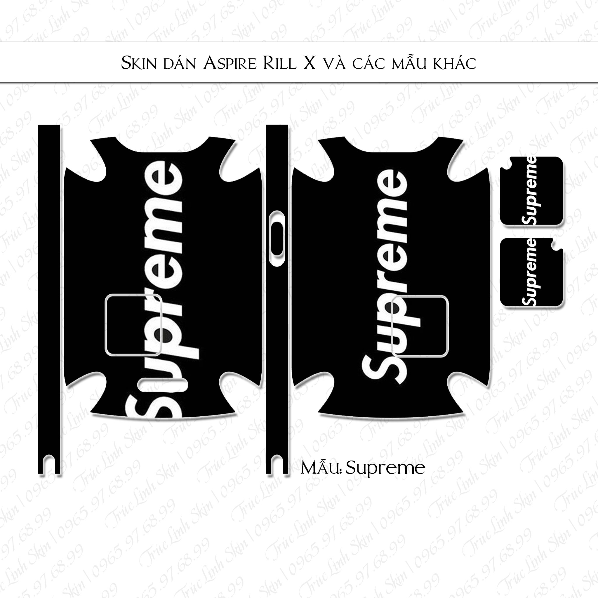 Miếng dán skin cho Riil X mẫu Supreme (decal dễ dán, đã cắt sẵn)