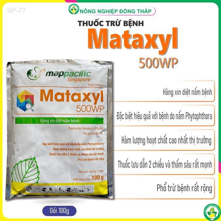 Thuốc Trừ Bệnh, Diệt Nấm Bệnh Mataxyl 500WP (gói 100g)