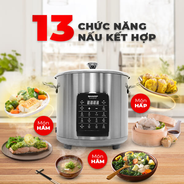 Nồi điện đa năng Sharp KN-MC90V-ST (9 Lít)