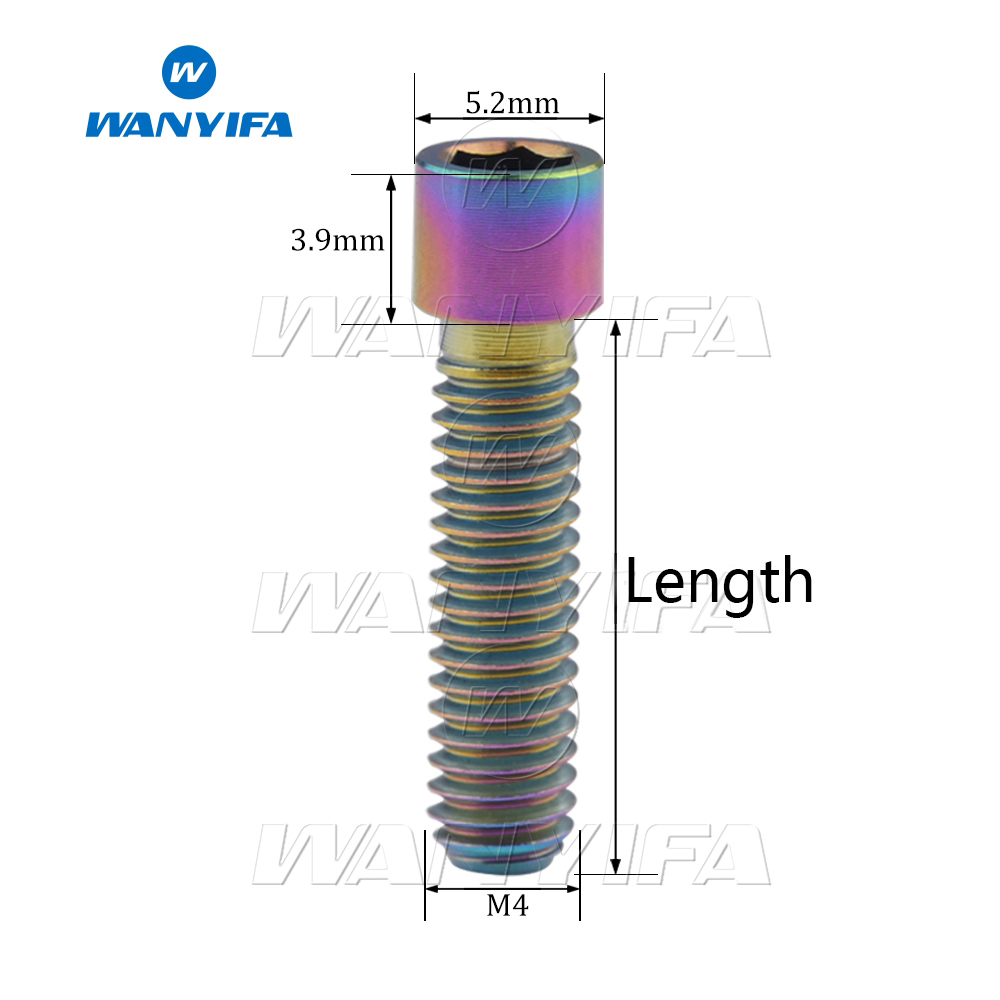 Wanyifa Bu Lông Titan M4x 10/13.5/15/ 20/ 25mmChốt Ổ Cắm Đầu Nhọn Nhỏ Cho Cùi Đề Sau/Trước Xe Đạp Bu Lông Điều Chỉnh H/L  Vít