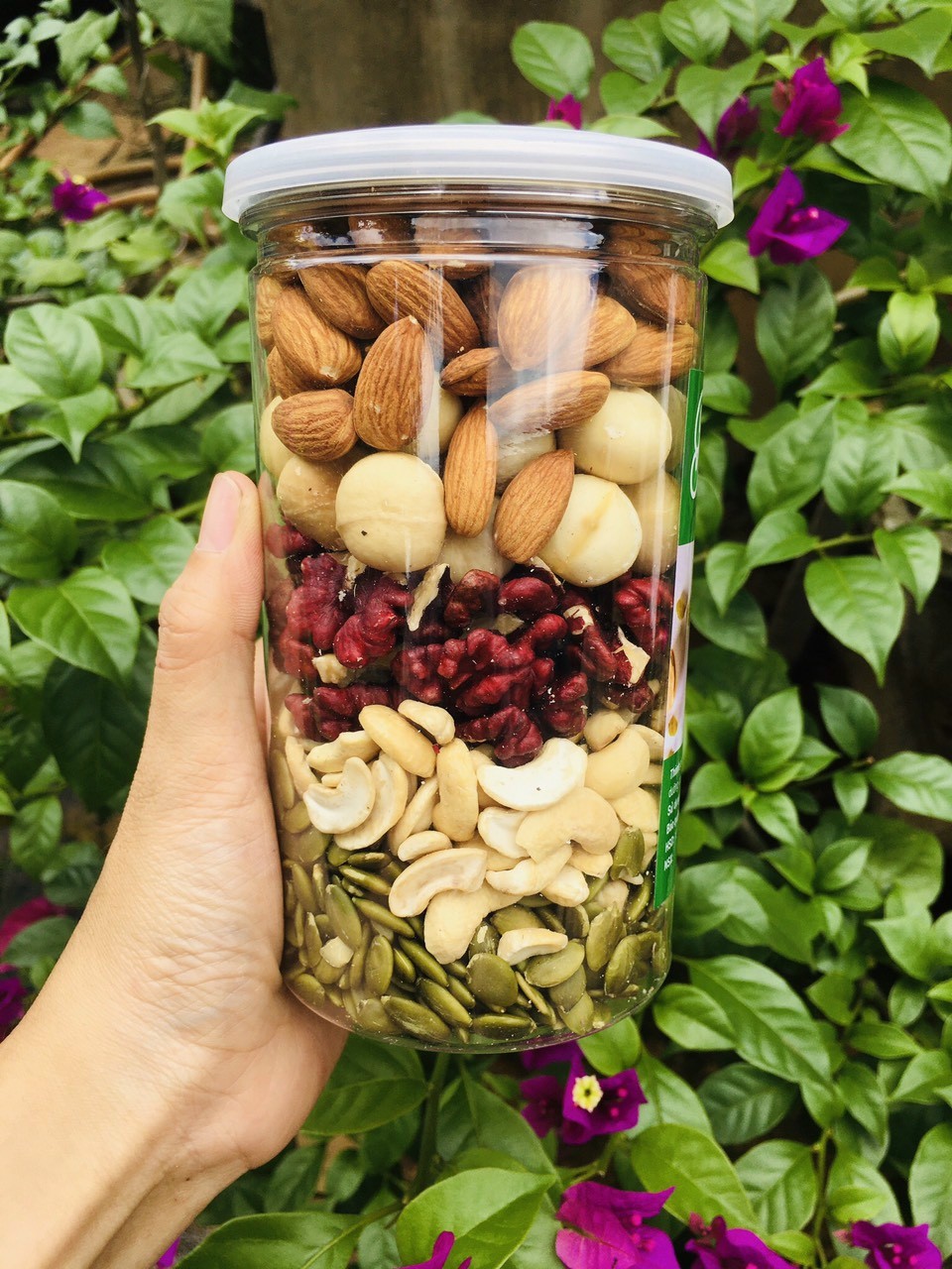 Mix 5 Loại Hạt dinh dưỡng (macca, óc chó đỏ, hạt điều, hạt bí, hạnh nhân)