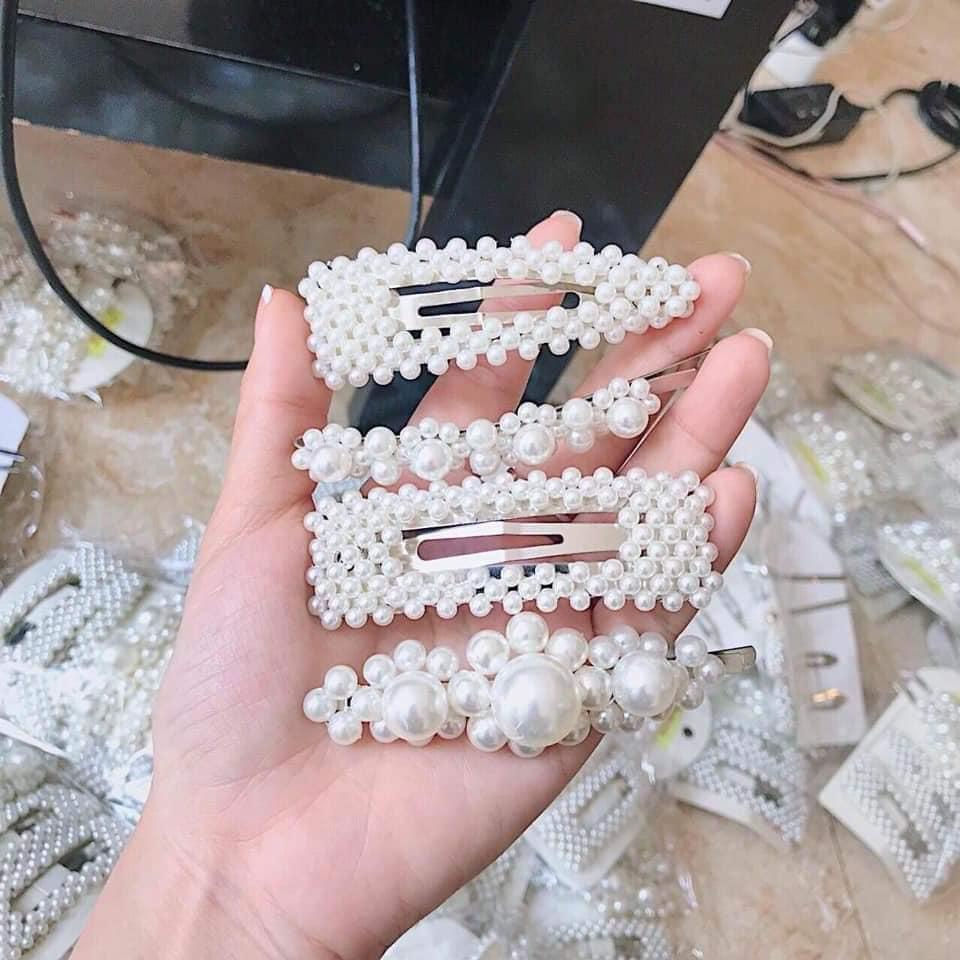 Set kẹp tóc đính đá 4 chi itết mẫu Hàn Quốc