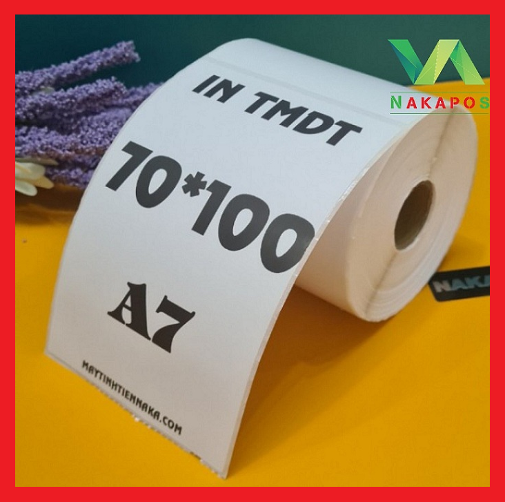 Giấy In Đơn Nhiệt Khổ A7 giấy nhiệt 70x100mm Dạng Cuộn 300 Tem Có Sẵn Lớp Dán giấy in đơn hàng dán được