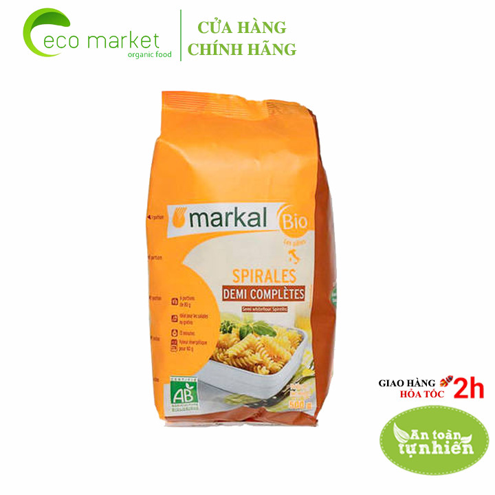 Mì xoắn bán lứt hữu cơ Markal 500g