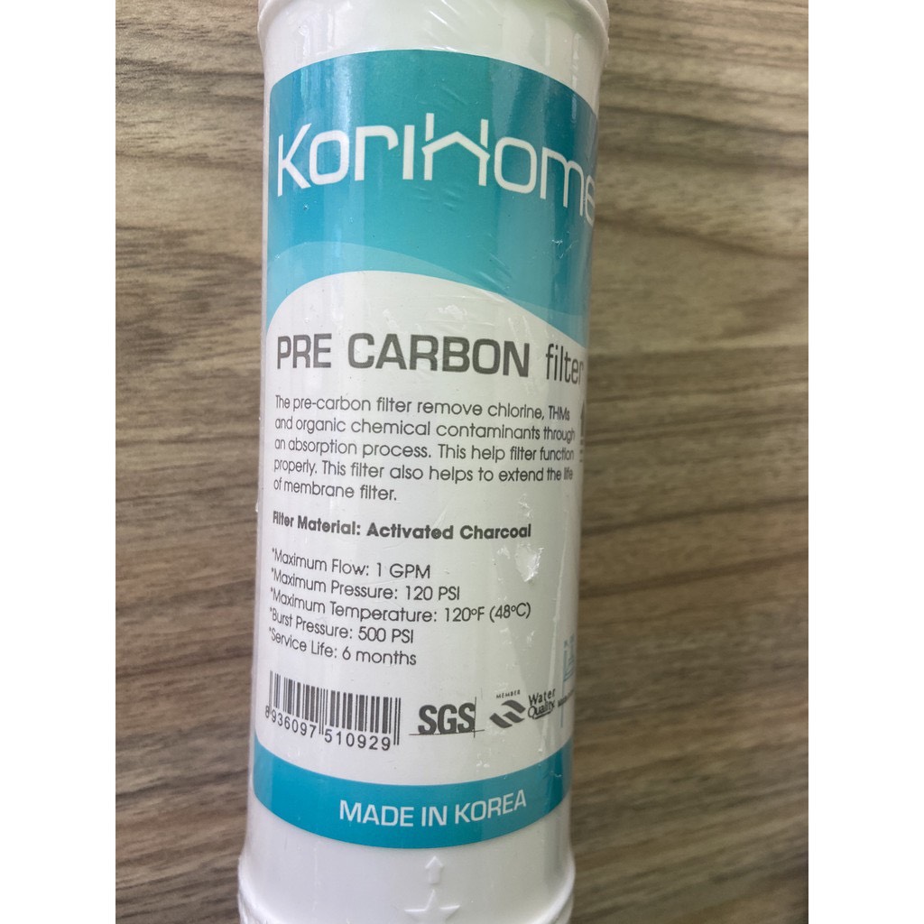 Lõi Lọc Nước Số 2 Korihome - Pre Carbon Cao Cấp – Nhập Khẩu Hàn Quốc, Khử Mùi & Loại Bỏ Hóa Chất Độc Hại
