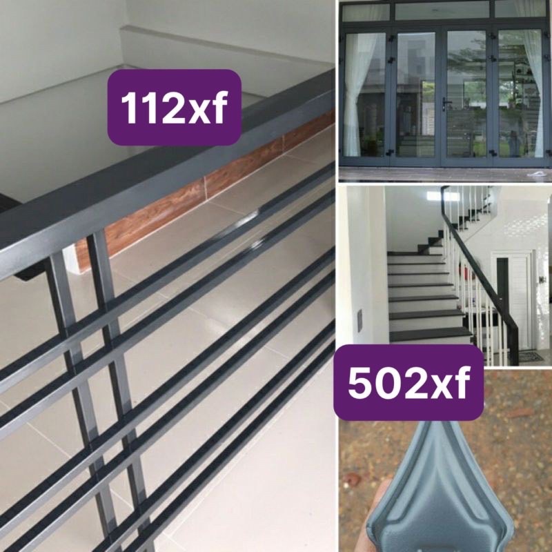Sơn sắt mạ kẽm màu xám xingfa mờ, xám đậm mờ Xingfa, biển đậm mờ xingfa sang trọng