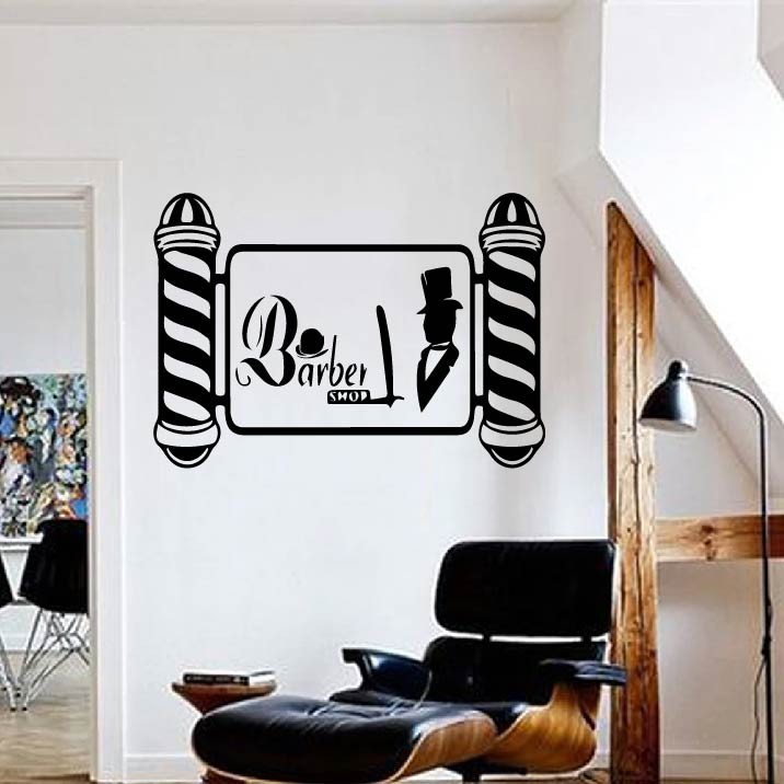Decal Trang trí Barber, Salon cắt tóc P4