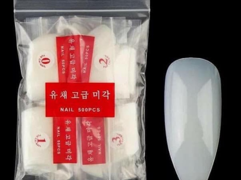 Móng úp tay màu trắng sữa đủ size từ 0 đến 9 số lượng 500 chiếc giá rẻ