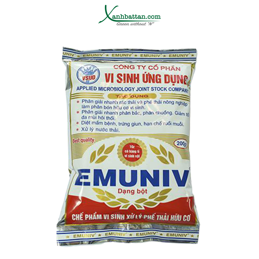 Chế Phẩm Ủ Phân Và Rác Thải Emuniv Gói 200 Gram